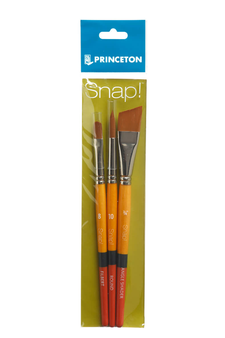 Princeton Snap! White Taklon Brush Long Handle Bright 4