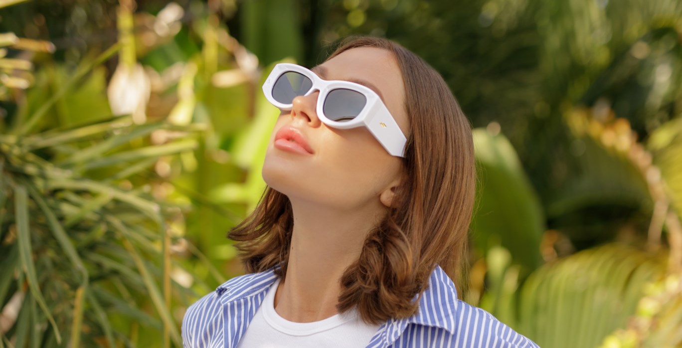 Buy Blue Frame Gradient Brown Lens Square Sunglasses for Women | Sylvia |  SOJOS