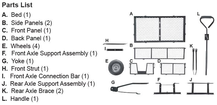 Replacement parts for Hose Reel Cart model 913012 – Backyard Expressions