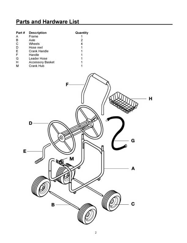 Replacement parts for 4-Wheel Hose Reel with 8in wheels – Backyard  Expressions