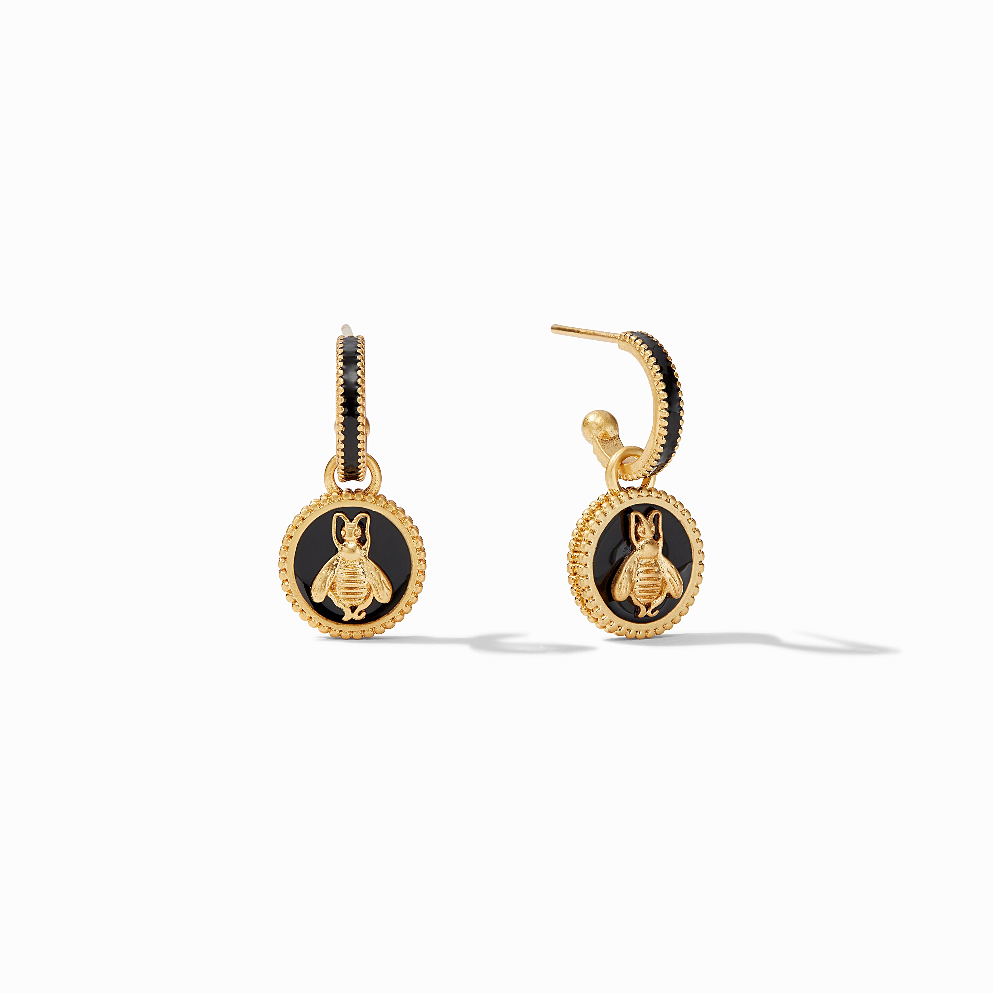 Bee Cameo Hoop & Charm Earring