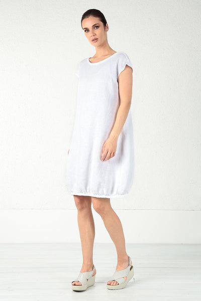 Midi White Linen Dress