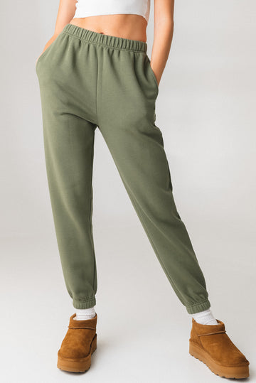 Cozy Jogger - Green 100% Cotton Sweatpants – Vitality Athletic Apparel