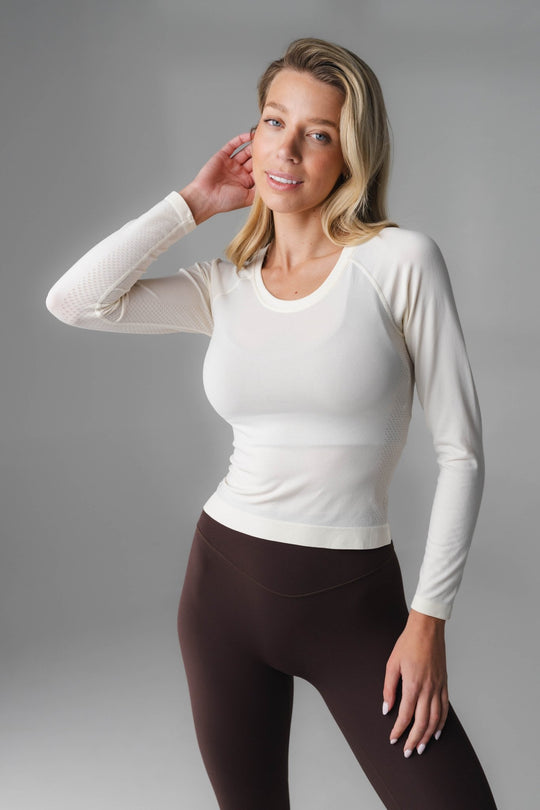 Synergy Open Back Long Sleeve - Women's White Athletic Shirt – Vitality  Athletic Apparel