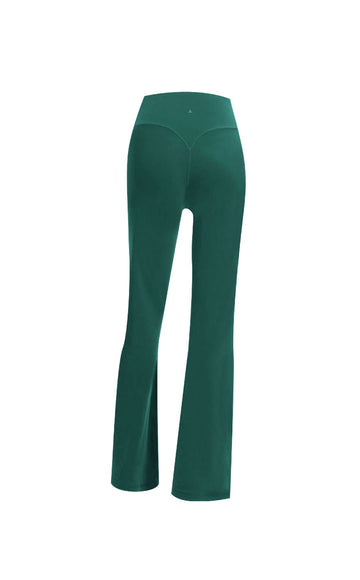 Slim factor flare green and black pull on pants. 28 inch inseam.