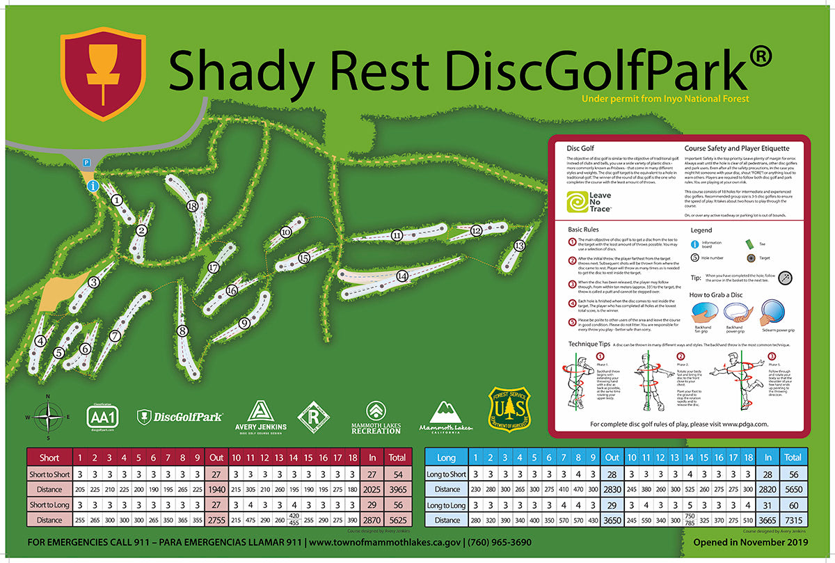 Shady Rest DiscGolfPark InfoBoard