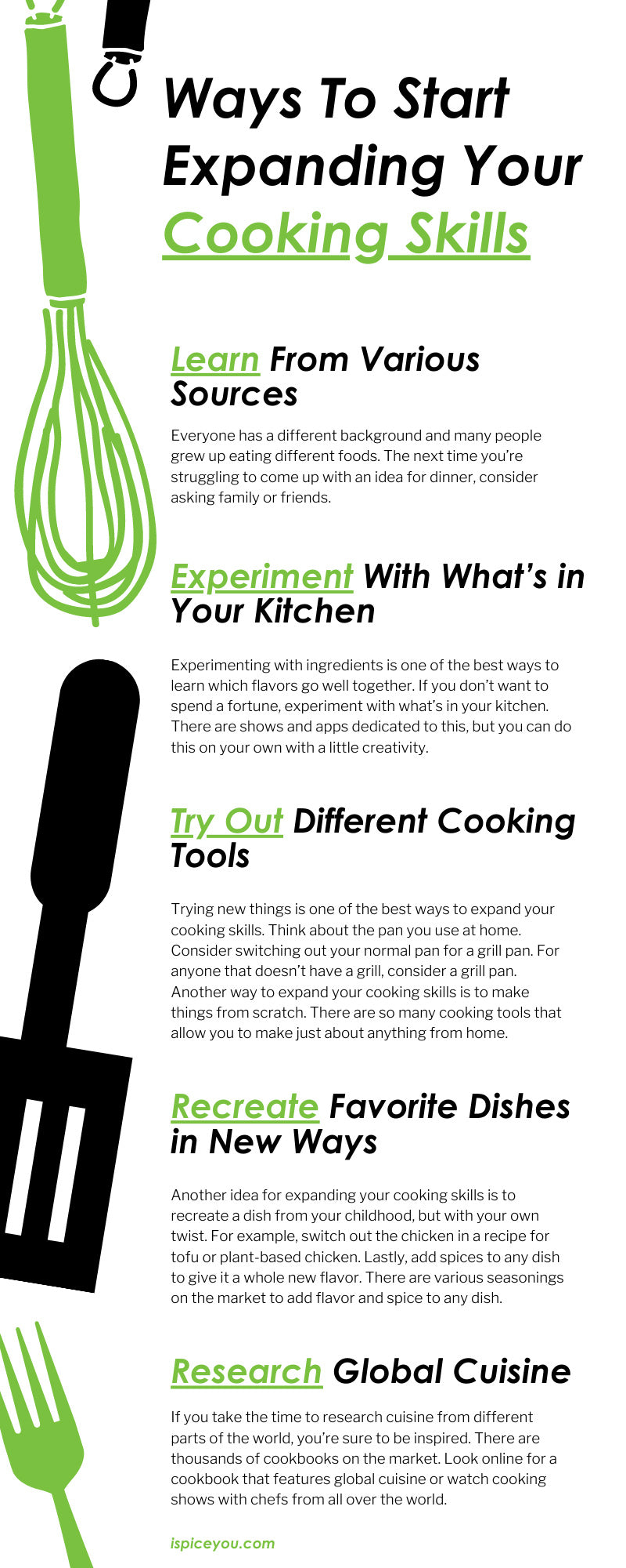 Ways To Start Expanding Your Cooking Skills– iSpice You