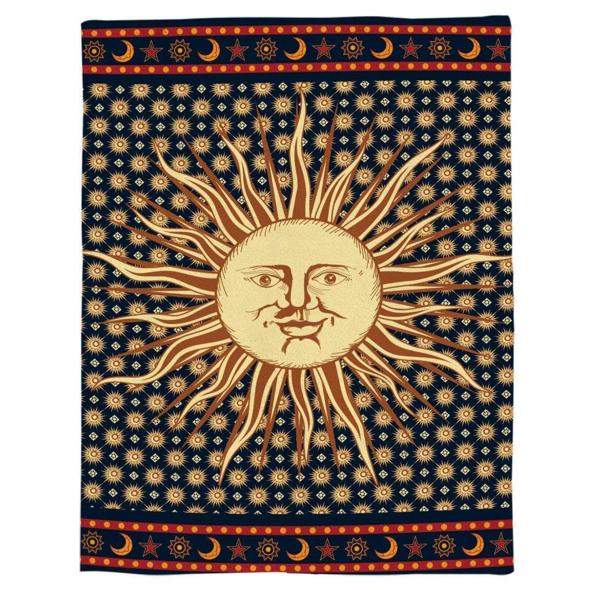 Wiccan Sun Crescent Moon 3d Blanket Ancient Treasures