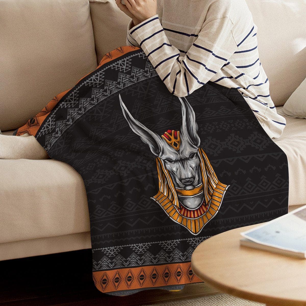 Ancient Egyptian God of Death Anubis 3D Blanket Ancient Treasures