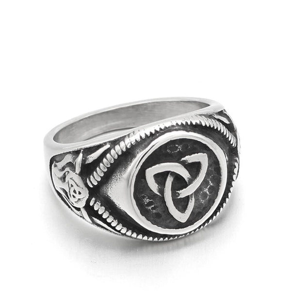 Handmade Triquetra Stainless Steel Ring - Ancient Treasures