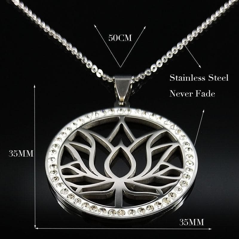 Ancient Egypt Lotus Flower Stainless Steel Necklace - Ancient Treasures