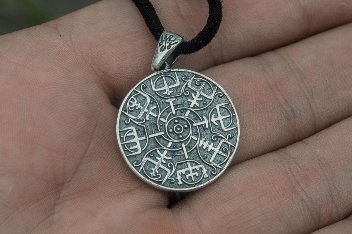 Viking Vegvisir Symbol Handcrafted Pendant - Ancient Treasures