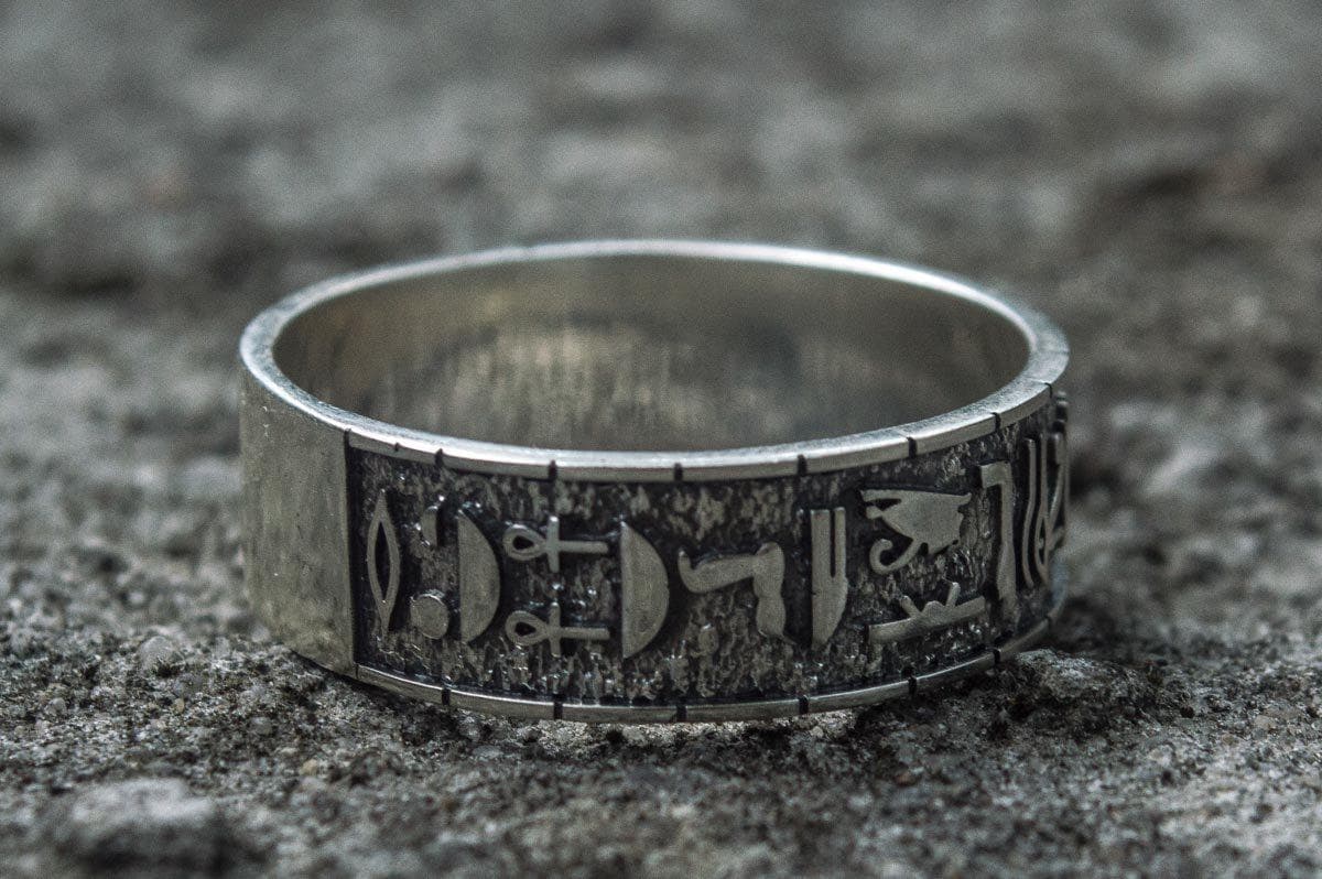 Rings Ancient Egypt Hieroglyphics Egyptian Symbols Sterling Silver Ring Ancient Treasures Ancientreasures Viking Odin Thor Mjolnir Celtic Ancient Egypt Norse Norse Mythology
