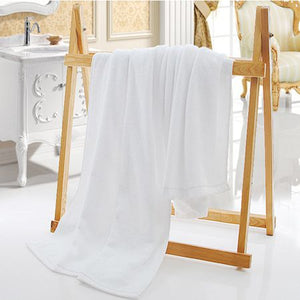 large white bath towels