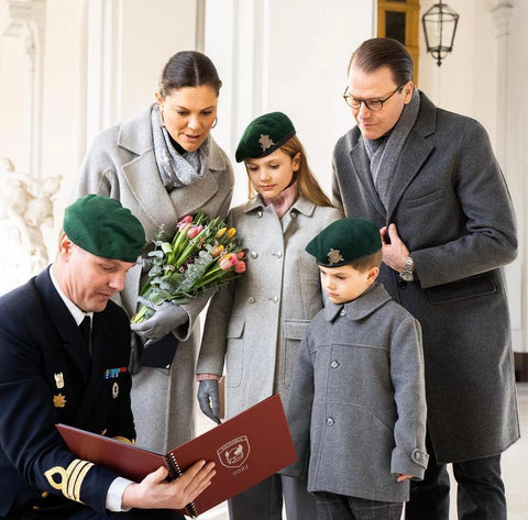 The Swedish Royal family wearing Handsome Stockholm gloves in Palace of Stockholm.