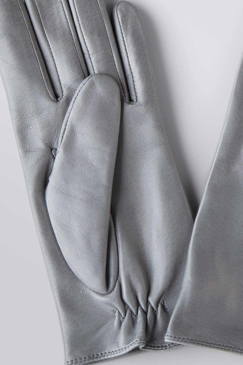 grey leather gloves womens