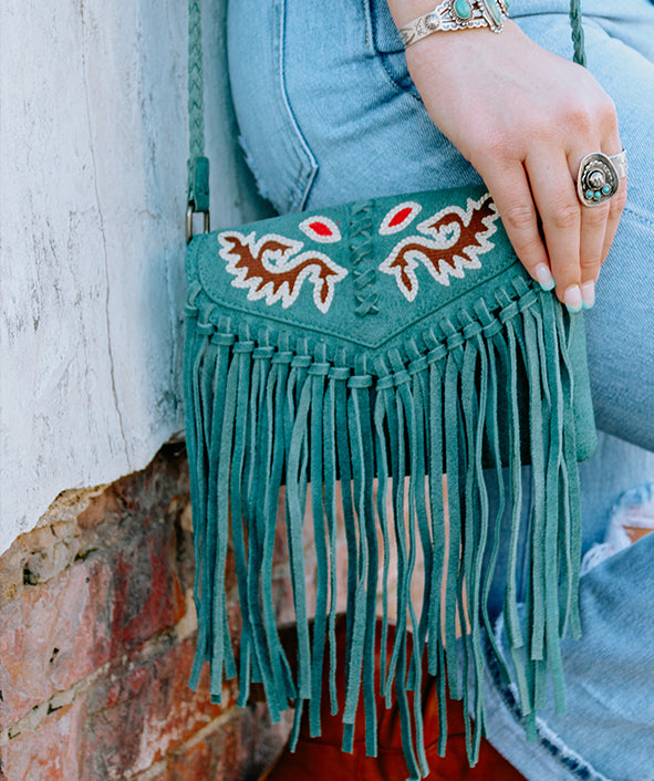 Multi Color Fringe Bucket Leather Bag  Montana West, American Bling,  Trinity Ranch Western Purses & Bags