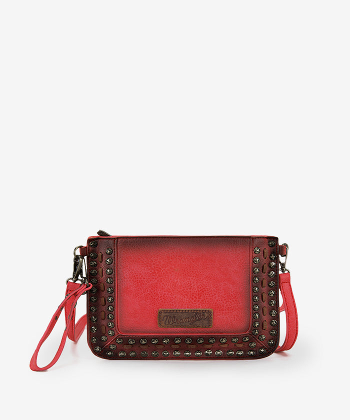Wrangler Rivets Studded Crossbody Bag - RED