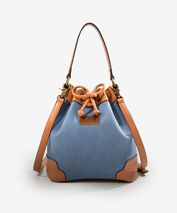Lee Denim Canvas Crossbody Bucket Bag - GREEN