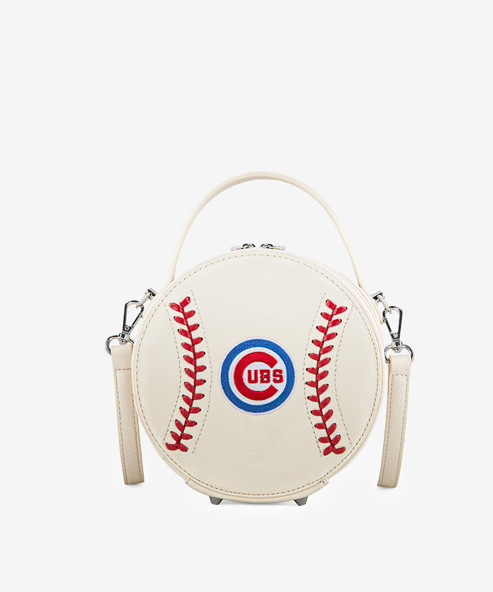 MLB Chicago Cubs Leather Circle Crossbody Bag - Beige