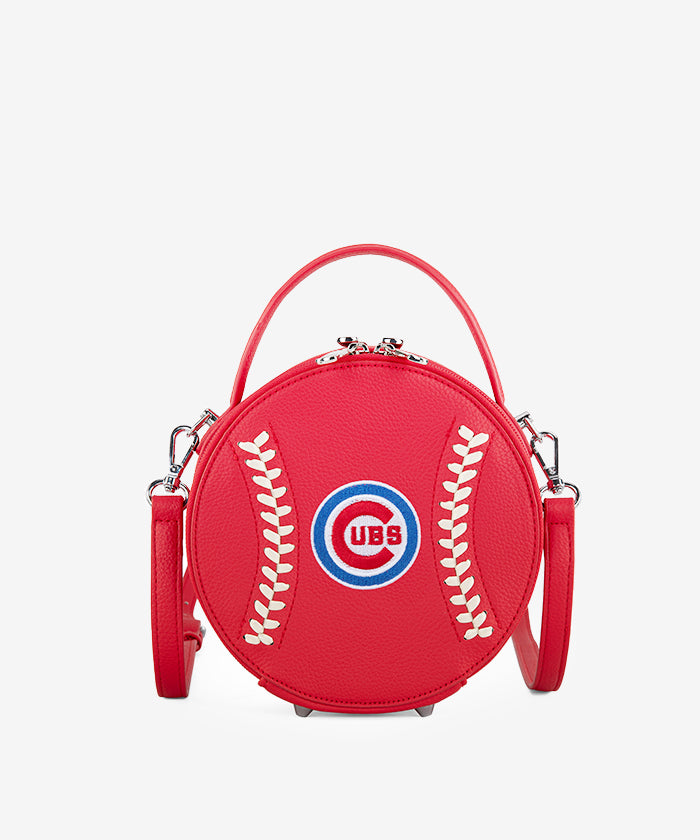 MLB Chicago Cubs Leather Circle Crossbody Bag - Red