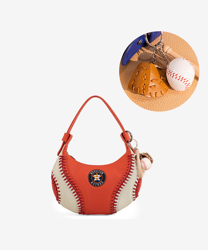 MLB Houston Astros Team Hobo Bag - ORANGE / HOBO & KEYCHAIN