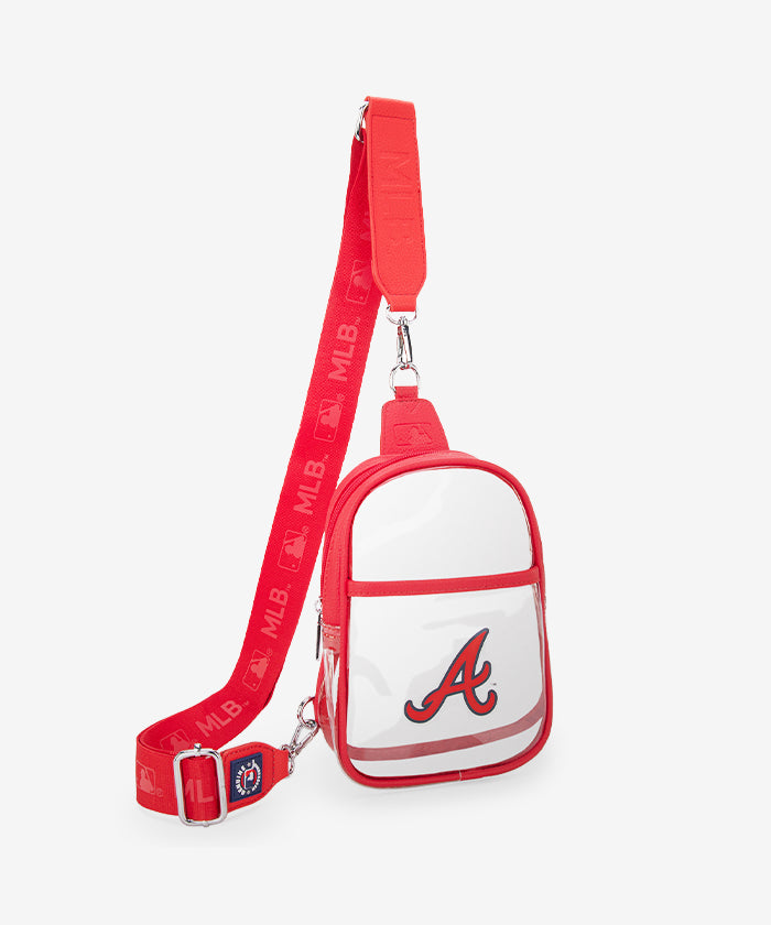MLB Atlanta Braves Clear Mini Sling Stadium Bag - RED
