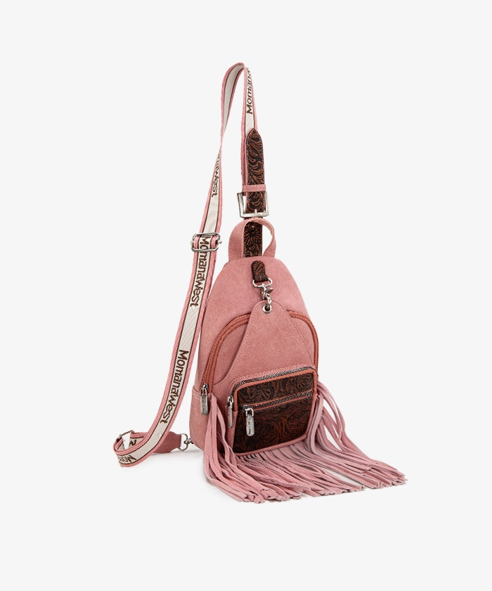 Montana West Fringe Sling Bag - PINK