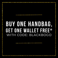 Buy one handbag, get one wallet free with code: BLACKBOGO