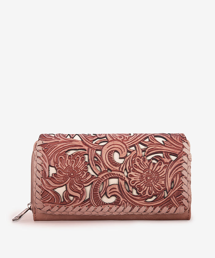 Trinity Ranch Tooled Tote Carry Bag - PINK - Ships on 20th May / WALLET