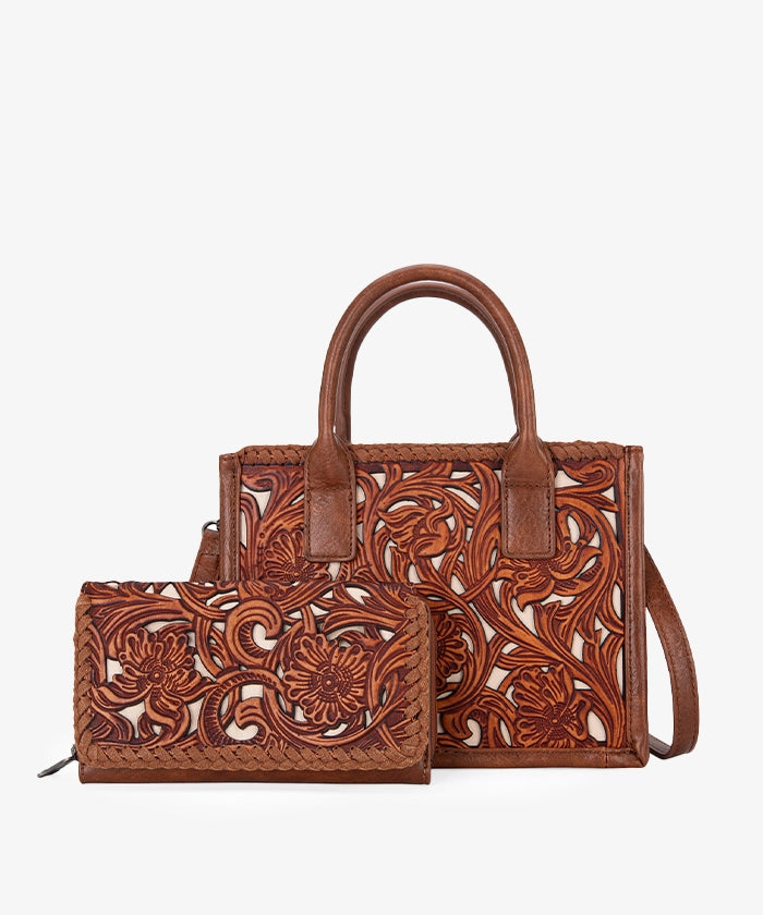Trinity Ranch Tooled Tote Carry Bag
