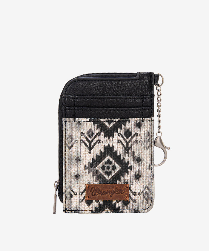 Wrangler Aztec Concealed Carry Canvas Tote Bag Set - BLACK / CARD HOLDER