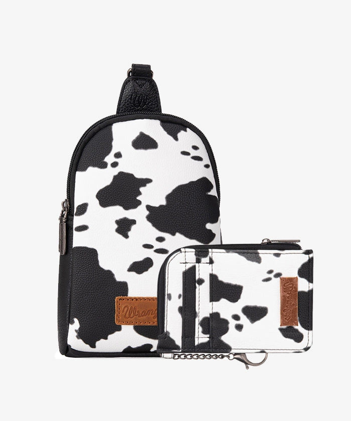 Wrangler Cow Print Bag Set - SLING BAG & CARD HOLDER