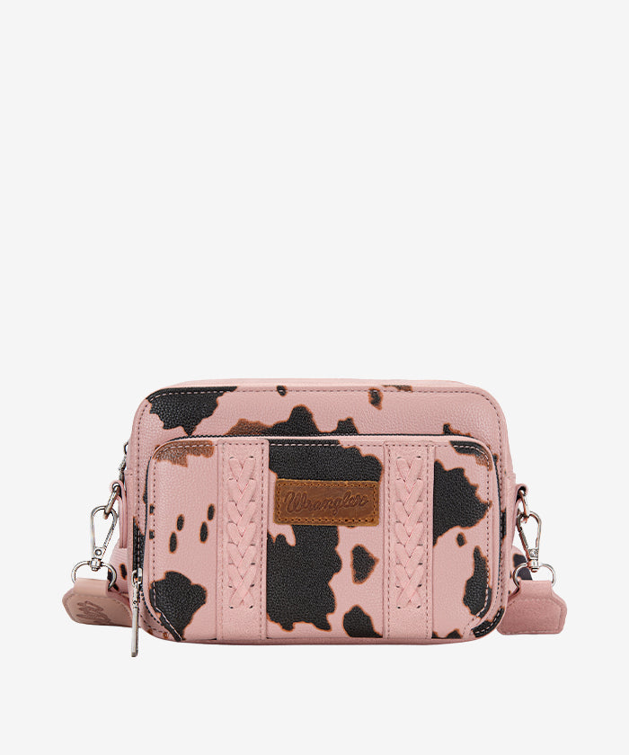 Wrangler Cow Print Crossbody Bag - PINK
