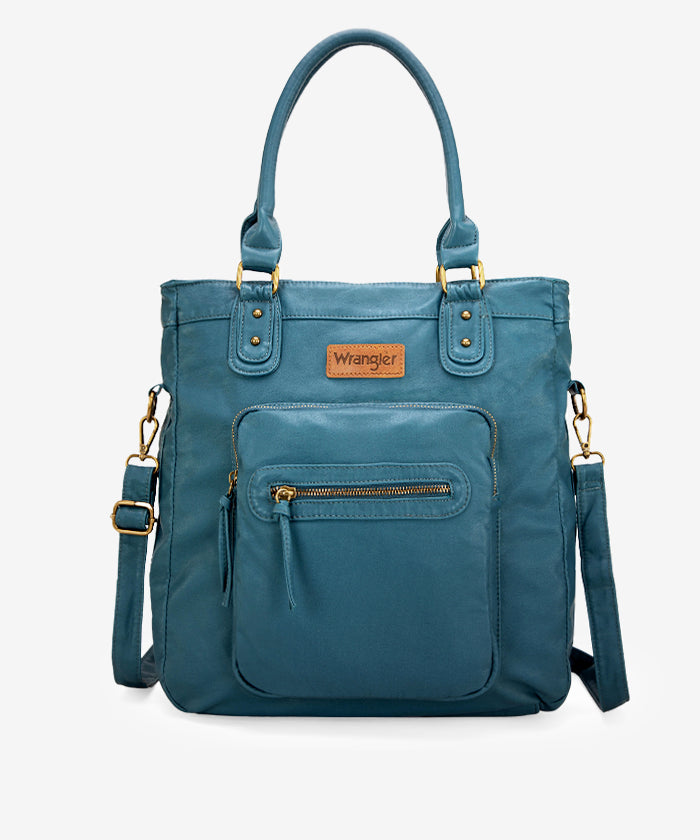 Wrangler Slouchy Distressed Leather Tote Bag - JEAN