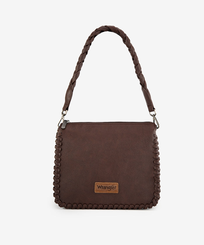 Wrangler Braided Crossbody Bag - COFFEE