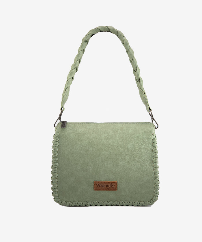 Wrangler Braided Crossbody Bag - GREEN