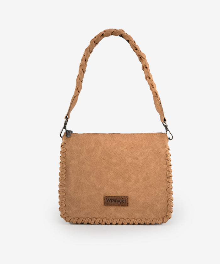 Wrangler Braided Crossbody Bag - LIGHT BROWN