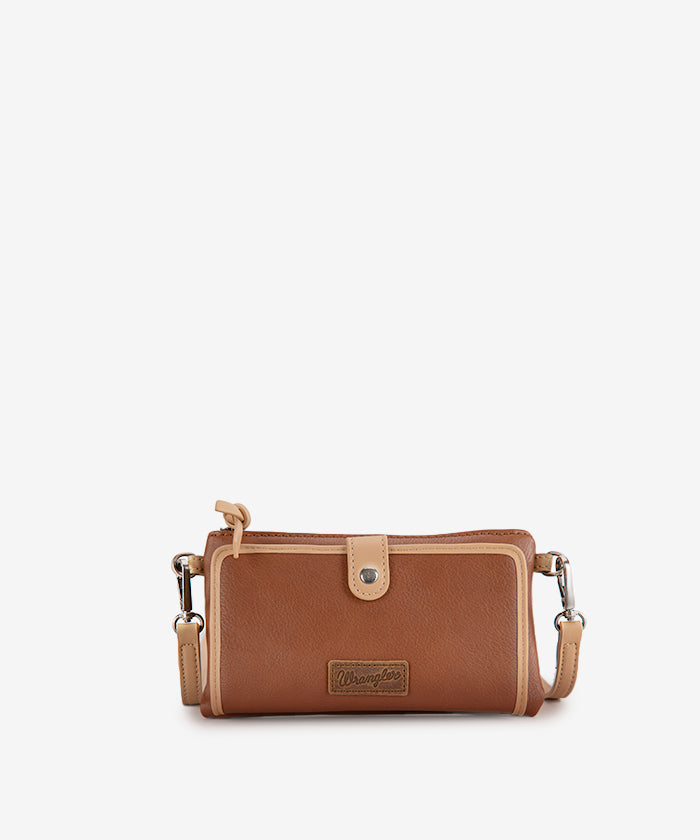 Wrangler Leather Mini Crossbody Bag - BROWN