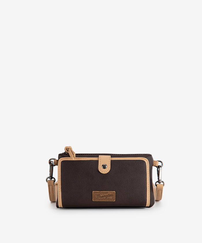 Wrangler Leather Mini Crossbody Bag - COFFEE