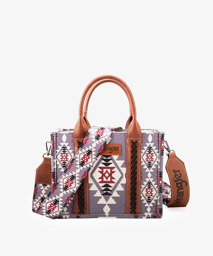 Wrangler Southwestern Crossbody Tote Bag - LAVENDER / MEDIUM TOTE