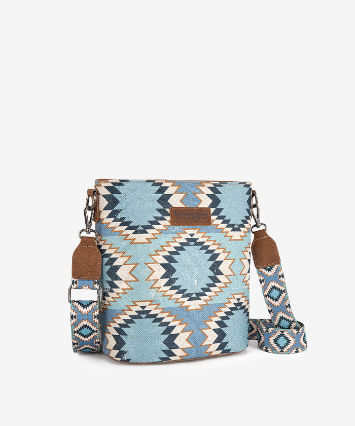 Wrangler Dual Sided Print Canvas Shoulder Bag - JEAN / GUITAR STRAP