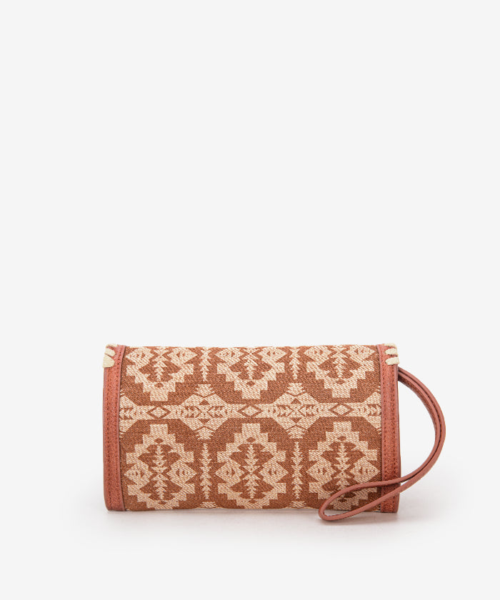 Wrangler Aztec Print Tote Bag Set - BROWN / WALLET