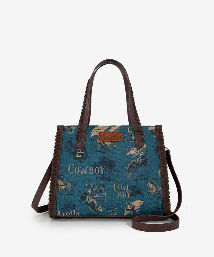 Wrangler Cowboy Print Concealed Carry Tote Bag - JEAN