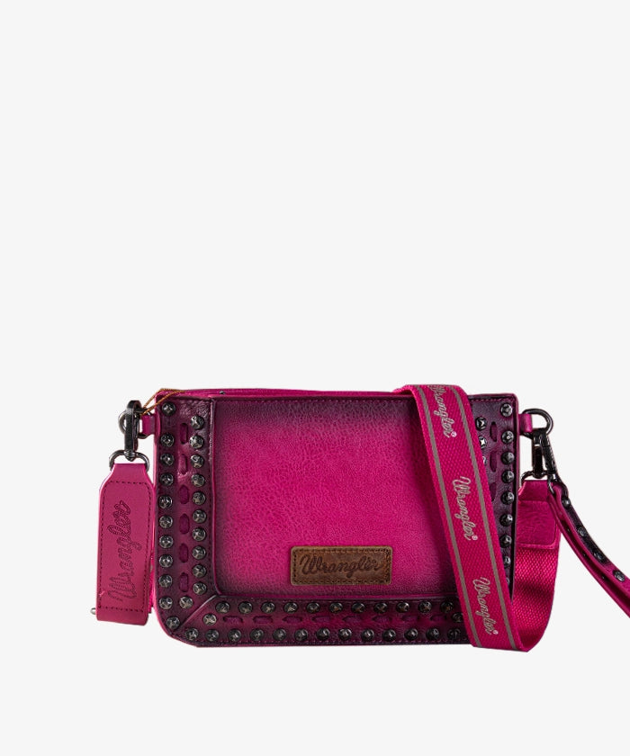 Wrangler Rivets Studded Crossbody Bag - CORAL