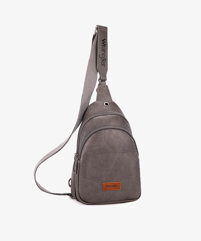 Wrangler Dual Zippered Sling Bag - LIGHT GREY
