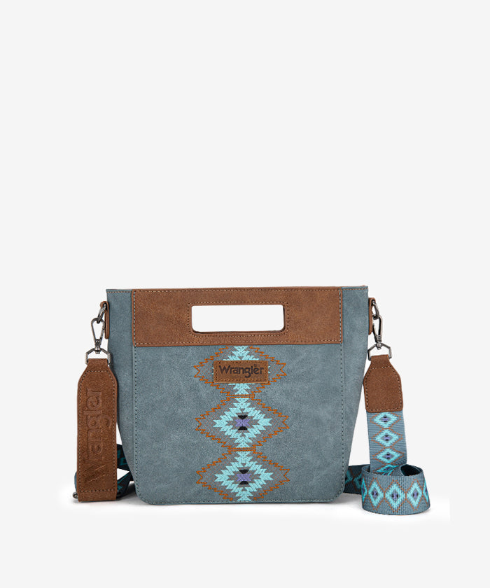 Wrangler Aztec Embroidered Crossbody Bag - JEAN