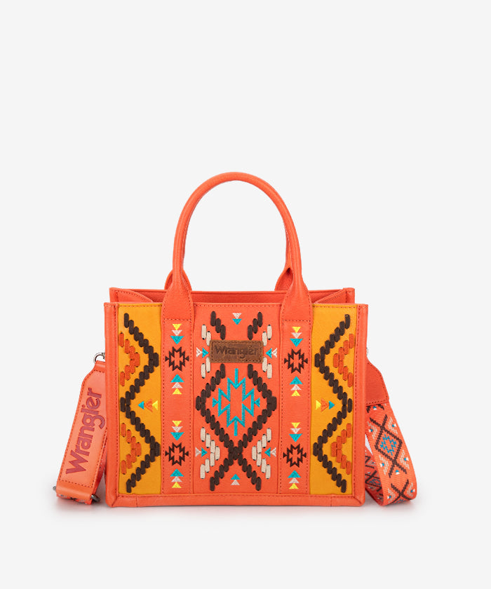 Wrangler Aztec Embroidered Whipstitch Tote Bag