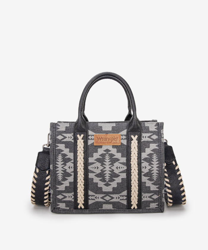 Wrangler Aztec Print Tote Bag Set - BLACK / TOTE BAG