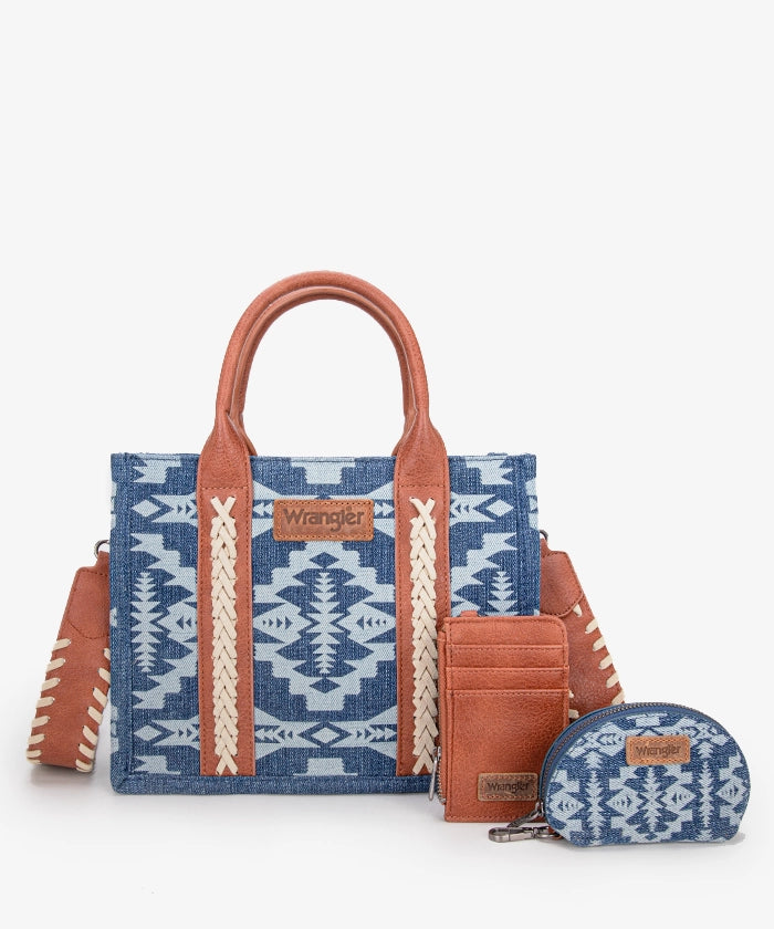 Wrangler Aztec Print Tote Bag Set - JEAN / TOTE BAG & CARD HOLDER